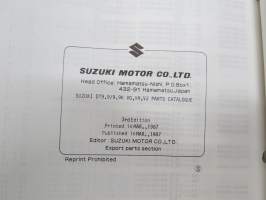 Suzuki DT9.9 VJ outboard parts catalogue 1987-4, illustrations / perämoottori, varaosaluettelo räjäytyskuvineen