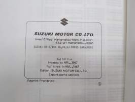 Suzuki DT15 outboard parts catalogue 1987-4, illustrations / perämoottori, varaosaluettelo räjäytyskuvineen