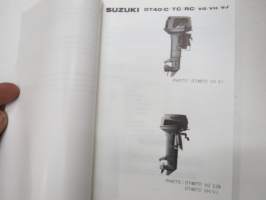 Suzuki DT40C outboard parts catalogue 1987-8, illustrations / perämoottori, varaosaluettelo räjäytyskuvineen