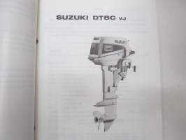 Suzuki DT8C VJ outboard parts catalogue 1987-12, illustrations / perämoottori, varaosaluettelo räjäytyskuvineen