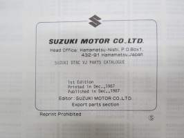 Suzuki DT8C VJ outboard parts catalogue 1987-12, illustrations / perämoottori, varaosaluettelo räjäytyskuvineen