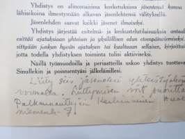 Yhteisö yksilön palveluksessa - Palkannauttijain Keskinäinen Huoltoyhdistys ry 1935 -rahaston ja sen tarliotusperien esittelylehtinen