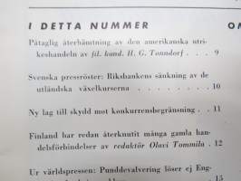 Svensk Utrikeshandel 1946 nr 15, ruotsalainen ulkomaankaupan lehti - Sveriges Allmänna Exportförening -julkaisu