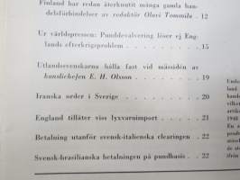 Svensk Utrikeshandel 1946 nr 15, ruotsalainen ulkomaankaupan lehti - Sveriges Allmänna Exportförening -julkaisu