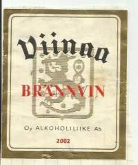 Viinaa Alko nr 2002 - viinaetiketti