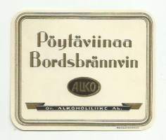 Pöytäviinaa Alko  - viinaetiketti ( Frenckellin kivipaino )