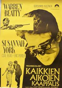 Kaikkien aikojen kaappaus - Alla tiders kupp -elokuvajuliste, Warren Beatty, Susannah York, Jack Smight -elokuvajuliste,  juliste