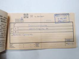Domedossola - Ventimiglia 12.9.1977 -junamatkalippu / train ticket