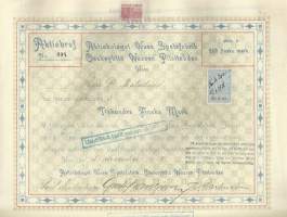 Wasa Spetsfabrik Ab-Vaasan Pitsitehdas Oy , osakekirja 200 mk, Wasa  31.12.1918