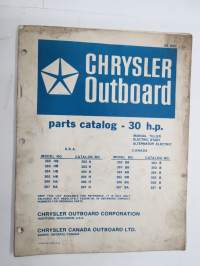 Chrysler Outboard 30 hp Manual tiller, Electric start / alternator electric, parts catalog / perämoottori varaosaluettelo, englanninkielinen