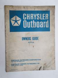 Chrysler Outboard 4.9 hp owner´s guide, perämoottori - käyttöohjekirja, englanninkielinen