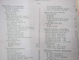 OMC Accessories parts book 1976 perämoottorivalmistajan tarvikkeiden luettelo / varaosaluettelo, englanninkielinen