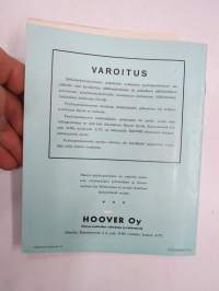 Hoover pesuopas - pyykinpesu sähkökäyttöisellä Hoover-pyykinpesukoneella -käyttöohjekirja