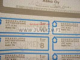 Asko Oy, Lahti 1989, 50 mk -osakekirja