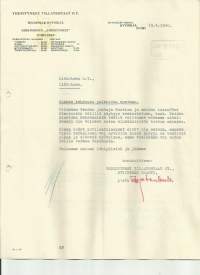 Yhdistyneet Villatehtaat Oy 1940 - firmalomake
