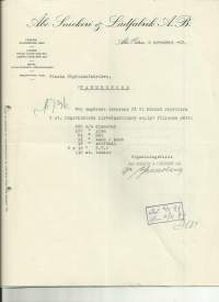Åbo Snickeri &amp; Lådfabrik Ab Turku 1929 - firmalomake