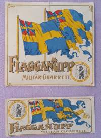 Flagganupp militär cigarrett.  - tupakkaetiketti