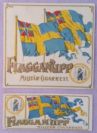 Flagganupp militär cigarrett.  - tupakkaetiketti