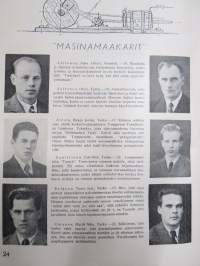 Turun Teknillinen Opisto I kurssi 1945-1947 - Kurssijulkaisu-vuosikirja, matrikkelitiedot valmistuneista valokuvineen