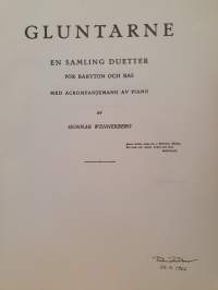 Gluntarne - En samling duetter för baryton och bas med ackompanjemang av piano av Gunnar Wennerberg