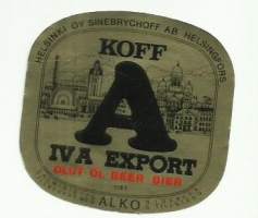 Koff  IV A export  olut  - olutetiketti