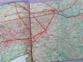 AUSTRIAN AIRLINES route maps -reittikartta 1981. Ei hintalistaa.