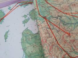 AUSTRIAN AIRLINES route maps -reittikartta 1981. Ei hintalistaa.