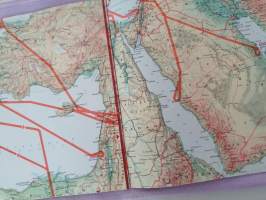 AUSTRIAN AIRLINES route maps -reittikartta 1981. Ei hintalistaa.