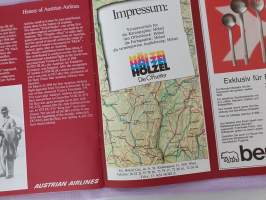 AUSTRIAN AIRLINES route maps -reittikartta 1981. Ei hintalistaa.