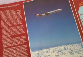 AUSTRIAN AIRLINES route maps -reittikartta 1981. Ei hintalistaa.