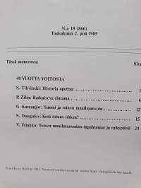 Sosialismin teoria ja käytäntö - 40 vuotta voitosta. 1985 N:o 18.