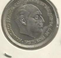 Espania  50 Peseta  1979 kolikko kehystetty kolikko