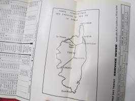 Guide des chemins de fer Corse / Le reseau des Chemins de fer de la Corse -Korsikan rautatieverkot ja niillä matkustaminen - 2 kpl painatteita aikataulut ja historia