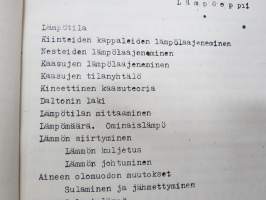 Fysiikan luennot - Lämpöoppi
