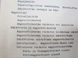 Teknillisen opiston Fysiikka - Sähköoppi