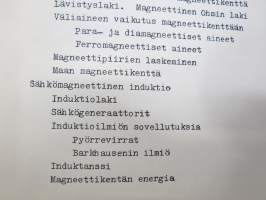 Teknillisen opiston Fysiikka - Sähköoppi