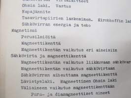 Teknillisen opiston Fysiikka - Sähköoppi