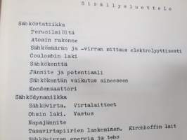 Teknillisen opiston Fysiikka - Sähköoppi