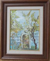 Karin Kukkamäki, "Portti"  öljyvärimaalaus levylle , 47x37 cm kehystetty