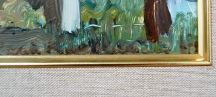 Karin Kukkamäki, "Portti"  öljyvärimaalaus levylle , 47x37 cm kehystetty