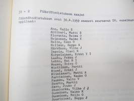 Turun Teknillinen Oppilaitos - Teknillinen Opisto - Teknillinen koulu kertomus lukuvuodesta 1958-1959