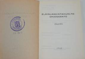 Eläinlääkintähuolto-ohjesääntö (EllääkHO) 1960 -Finnish army manual, animal care