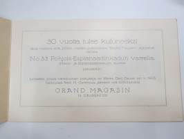 A.B. Grand Magasin O.Y. H. Cairenius 1893-1923 - Naisten ja Herrain Pukimo, Helsinki -kuvahistoriikki muodin vaihteluista