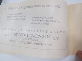 A.B. Grand Magasin O.Y. H. Cairenius 1893-1923 - Naisten ja Herrain Pukimo, Helsinki -kuvahistoriikki muodin vaihteluista