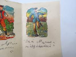 Siirtokuvia 1900-luvun alusta ruutupaperille kiinnitettyinä -lapsi kirjoittanut kuvatekstit