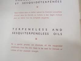 Charabot &amp; Cie, Grasse - Produits odorants naturels -company presentation &amp; catalog of products -hajusteainetehtaan tuotannon esittely- ja tuotekirja