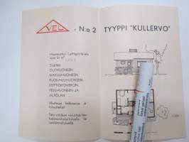 VEL nr 2 - Tyyppi &quot;Kullervo&quot; -tyyppitalo 51,0 neliömetriä -pohjapiirustus 1:200 / mainosesite