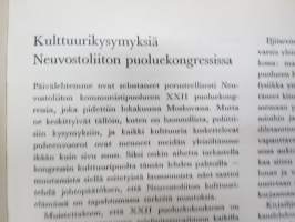 Parnasso 1961 nr 8, Paavo Rintala runoja, Kulttuurikysymyksiä Neuvostoliiton puoluekongressissa, Manfred Peter Hein, Jaakko Ahokas - Memento mori, ym.