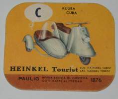 Moottoripyörä Heinkel Tourist Paulig keräilykortti