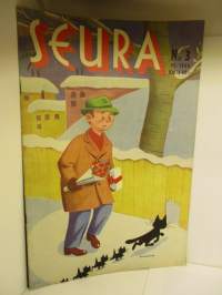 Seura 1954 / 3. 20.1. sis mm,Vanhan tiedon viisautta, Aapeli Lehmonen. Kuka on M? 1. P.G. Wodehouse, Kauppamatkustajan urotyö.   . ym